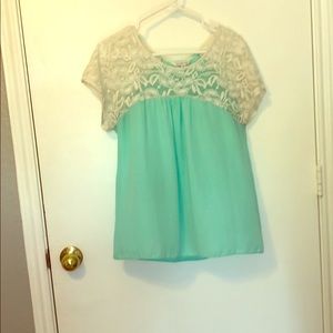 Teal and Lace Top